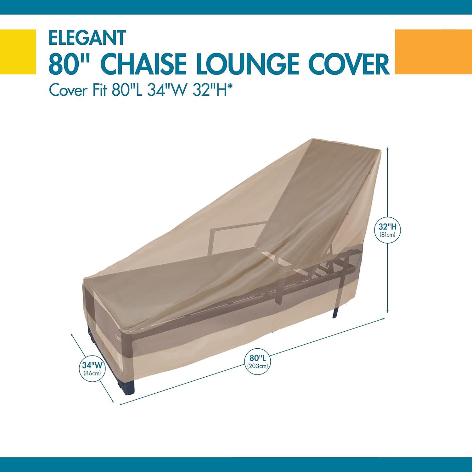 Duck Covers Elegant Waterproof 80 Inch Patio Chaise Lounge Cover