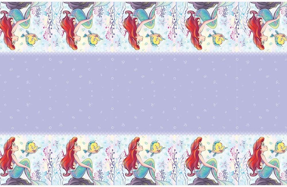 Unique Disney Ariel Rectangular Plastic Table Cover, blue/red/multicolor, 54" x 84"