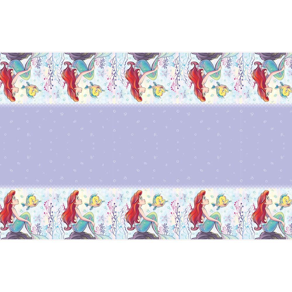 Unique Disney Ariel Rectangular Plastic Table Cover, blue/red/multicolor, 54" x 84"