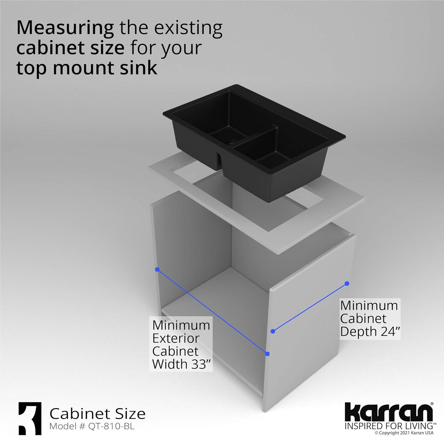 Karran Quartz 33'' X 22'' 50/50 Double Bowl Composite Drop-in Kitchen Sink
