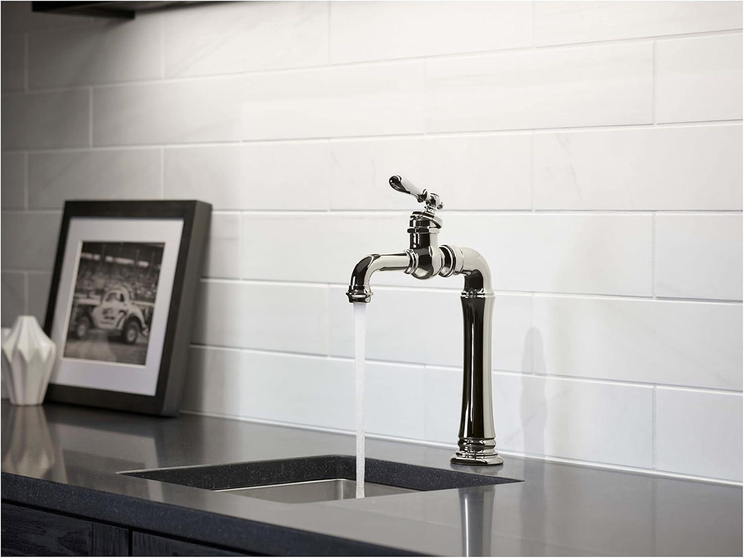 Vibrant Polished Nickel Gentleman's Bar Faucet with Accessories