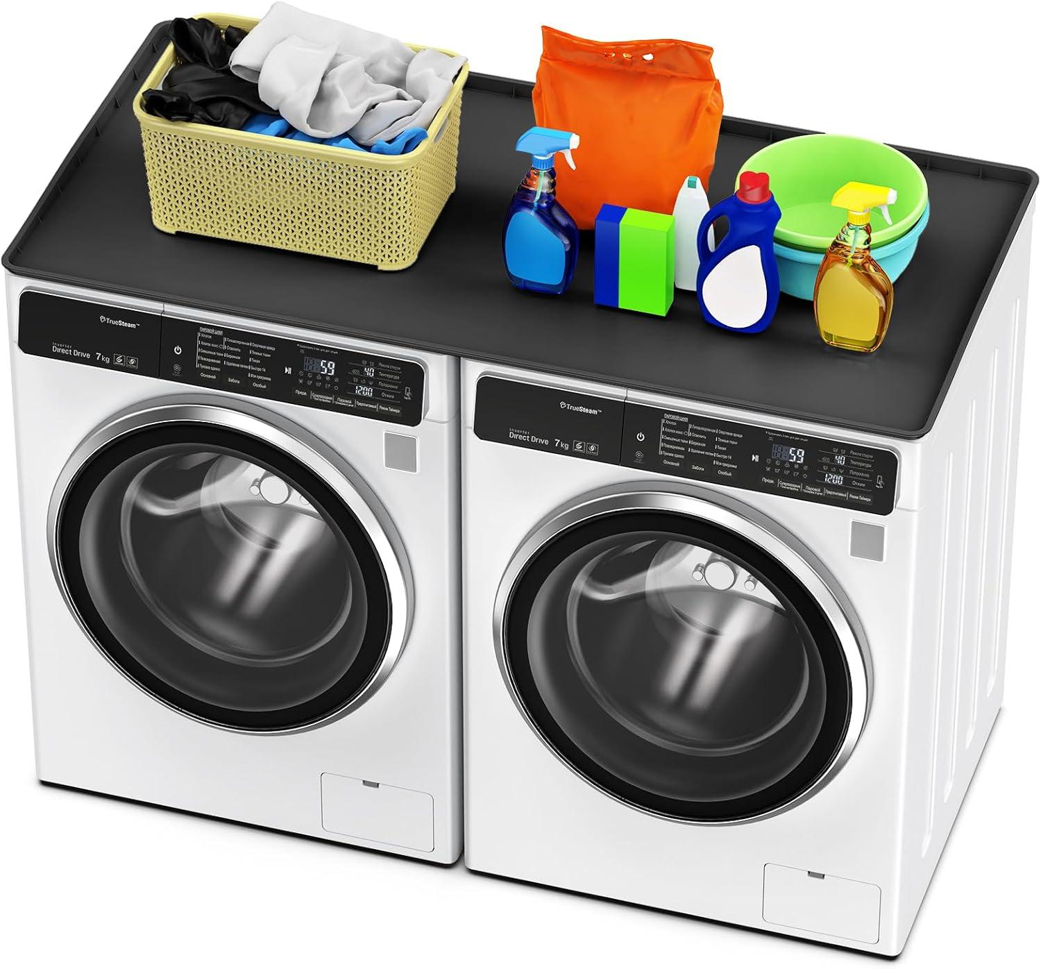 chuangyanUS Washer Dryer Countertop, 54"×26.8" Washer And Dryer Covers,Non-Slip Waterproof Washing Machine Cover Protector Top Load