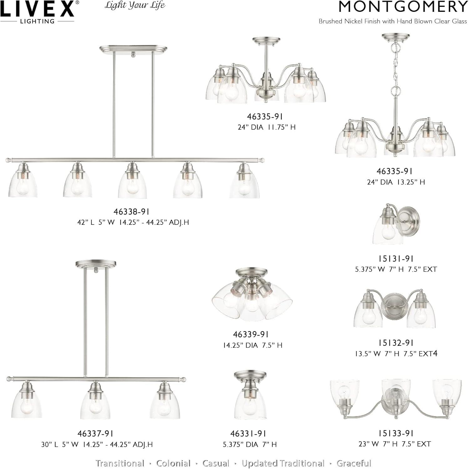 Livex Lighting Montgomery 1 - Light Vanity in  Brushed Nickel