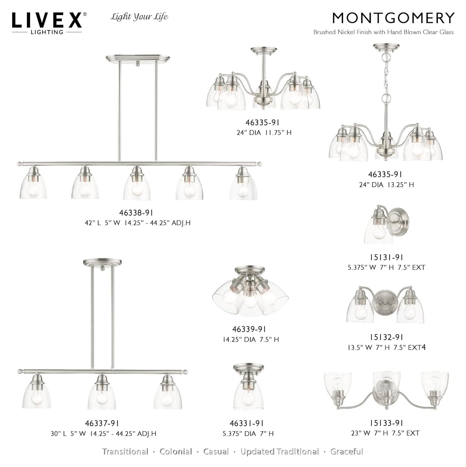 Livex Lighting Montgomery 2 - Light Vanity in  Brushed Nickel