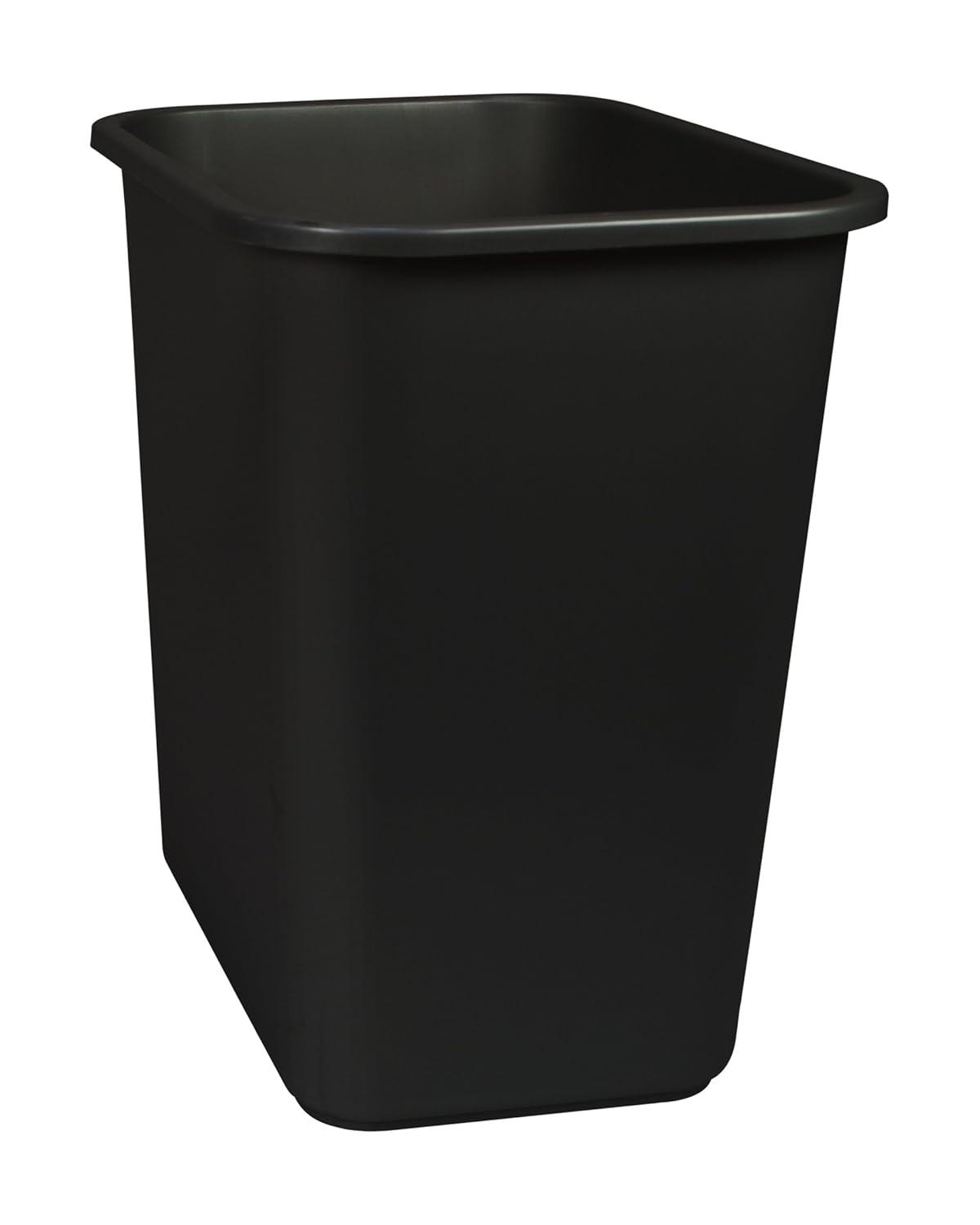 Storex Medium Waste Basket, 15 x 10.5 x 15 Inches, Black, Case of 6 (STX00710U06C)