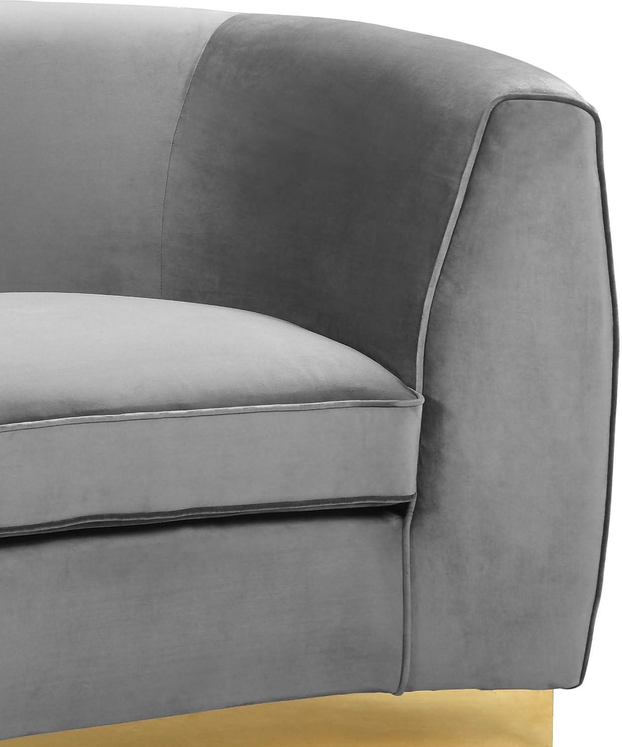 Homestock Rustic-Refinement Grey Velvet Chair