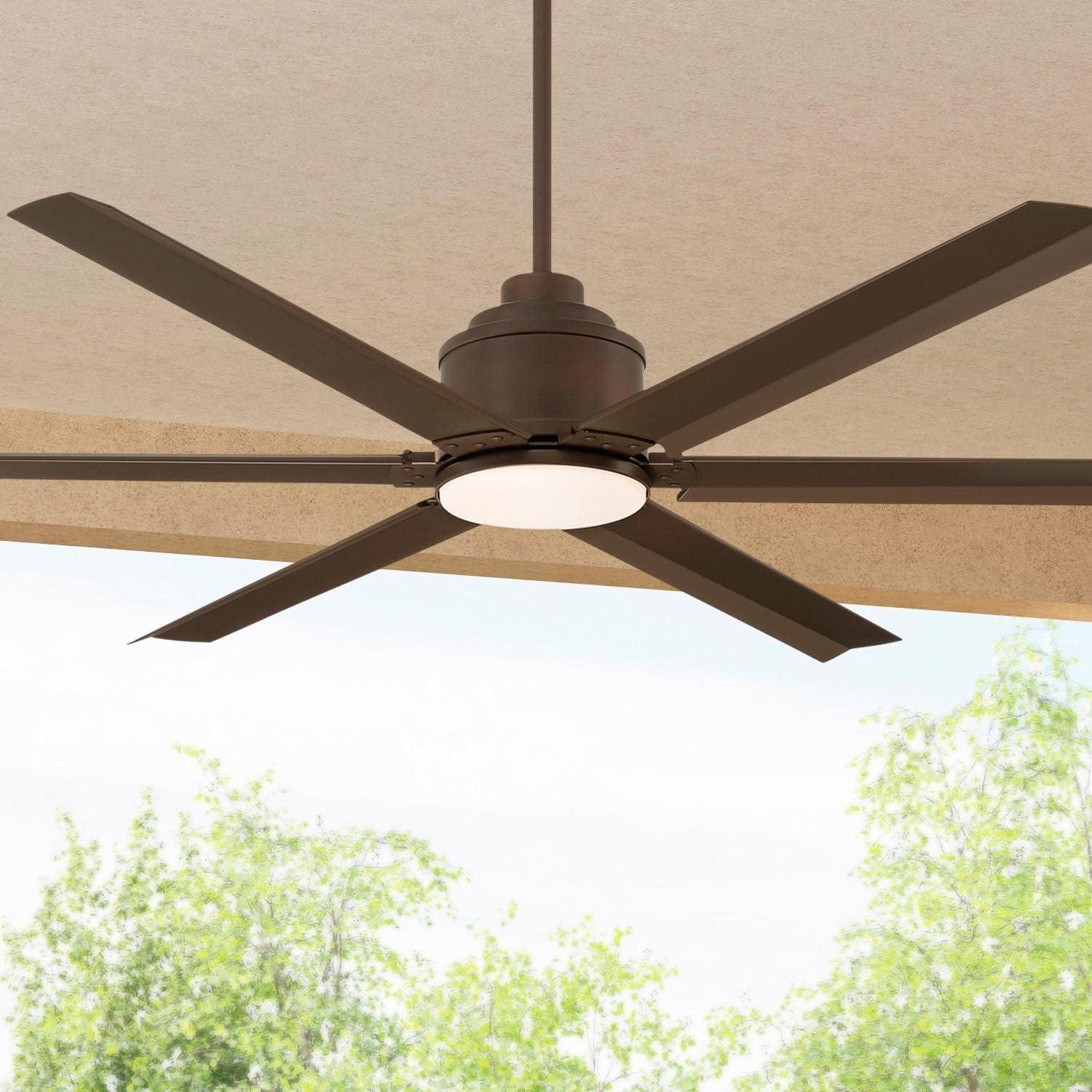 65" Casa Vieja Ultra Breeze Modern Indoor Outdoor Ceiling Fan with Dimmable LED Light Remote Control Oil Rubbed Bronze Wet Rated for Patio Exterior