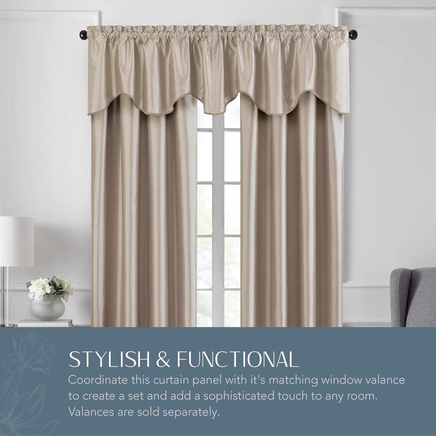 Elrene Colette Faux Silk Blackout Single Window Curtain Panel - Elrene Home Fashions