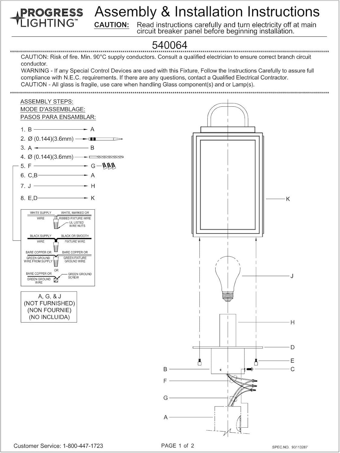 Grandbury Black Outdoor Post Light with Clear Glass Panels