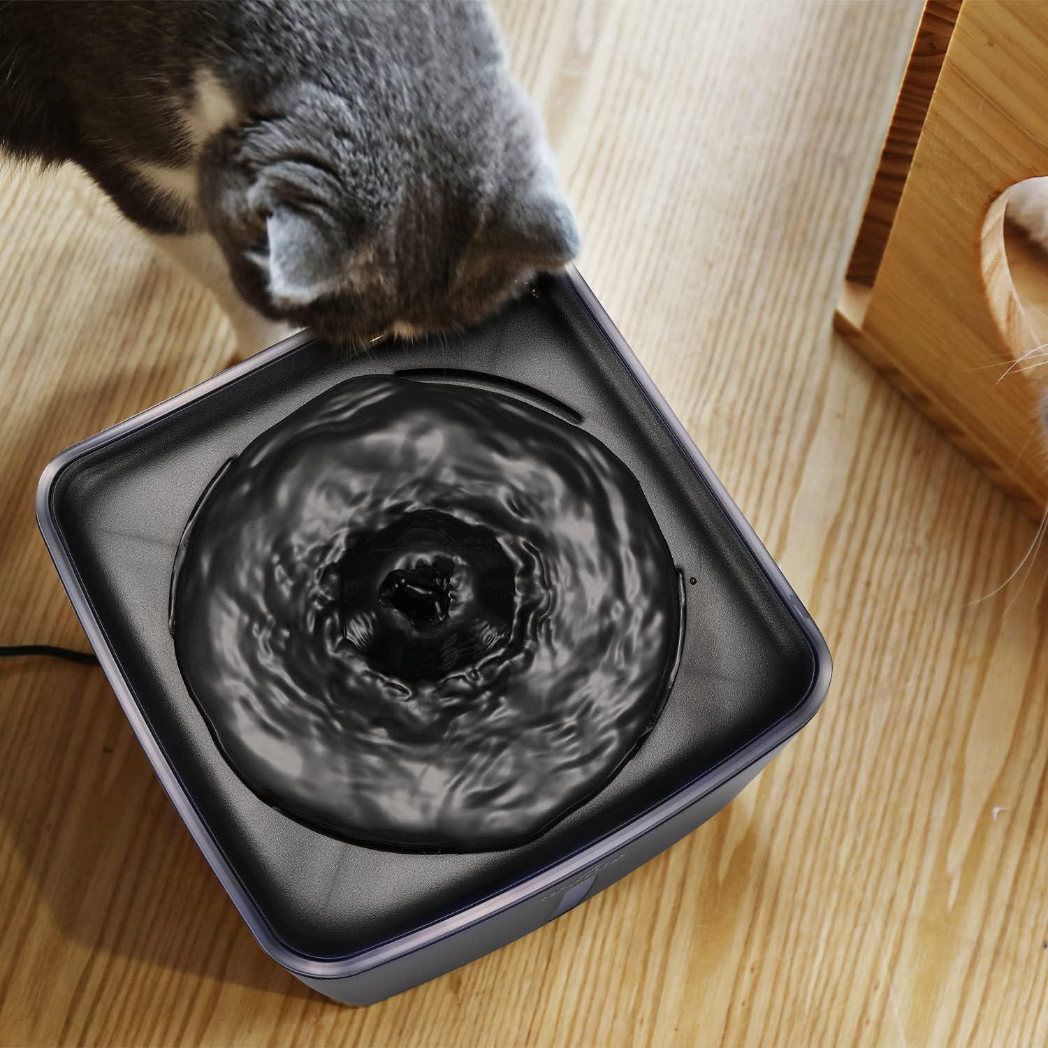 Black LED Light Ultra-Quiet Automatic Pet Water Fountain