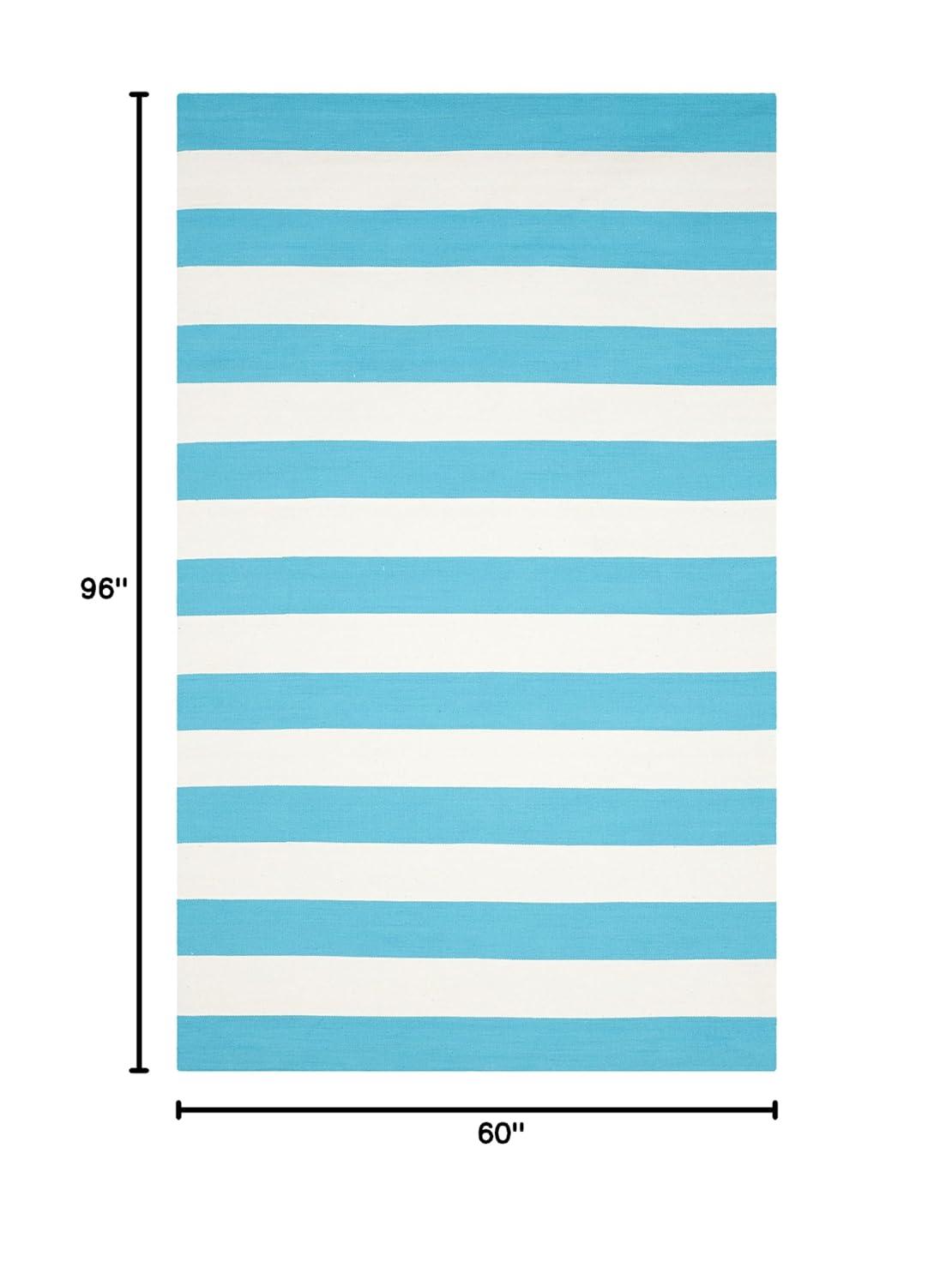 Montauk MTK712 Hand Woven Indoor Area Rug - Turquoise/Ivory - 5'x8' - Safavieh