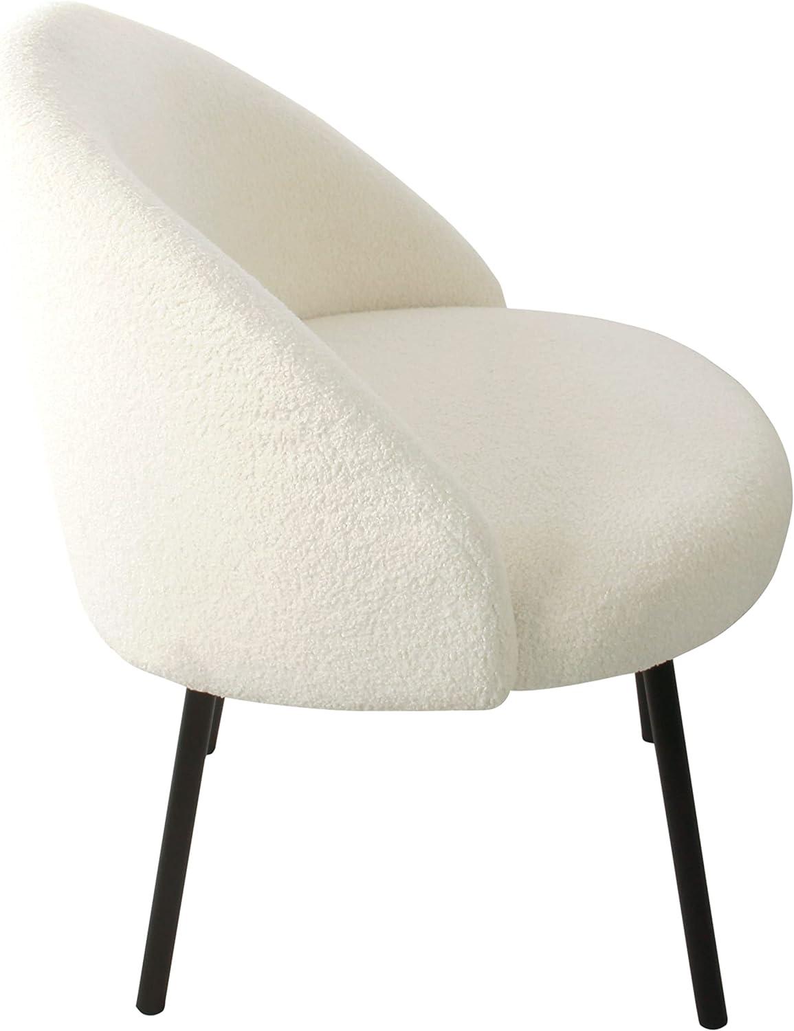 Sleek Cream Velvet Accent Chair with Matte Black Metal Legs