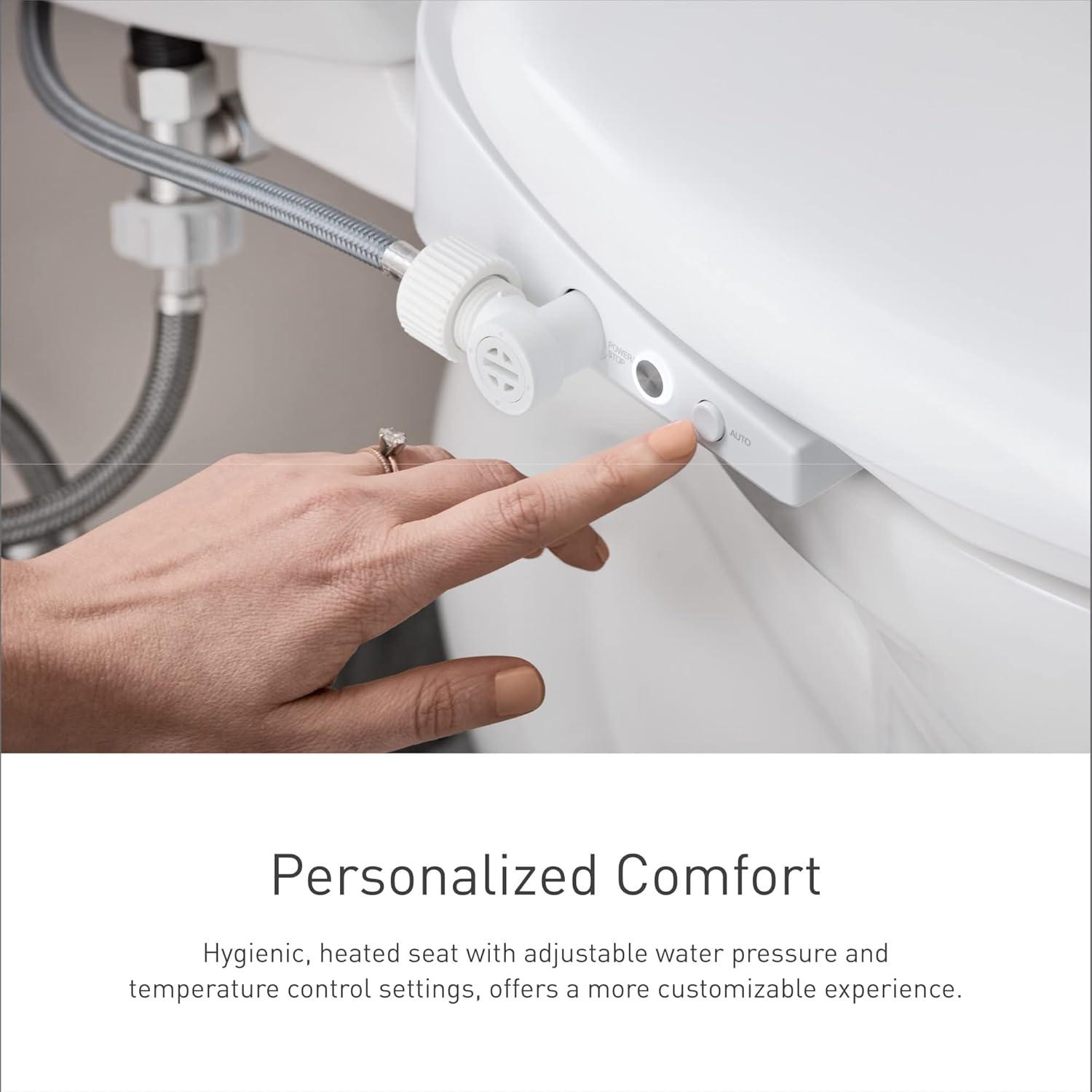 2-Series Non-Electronic Bidet Seat for Elongated Seats in White