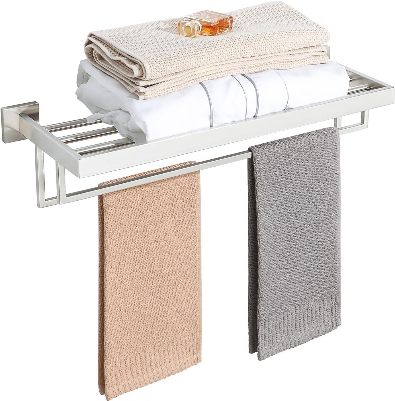 Double Towel Bar, 24 Inch Towel Racks for Bathroom, Modern Towel Holder for Bathroom Wall