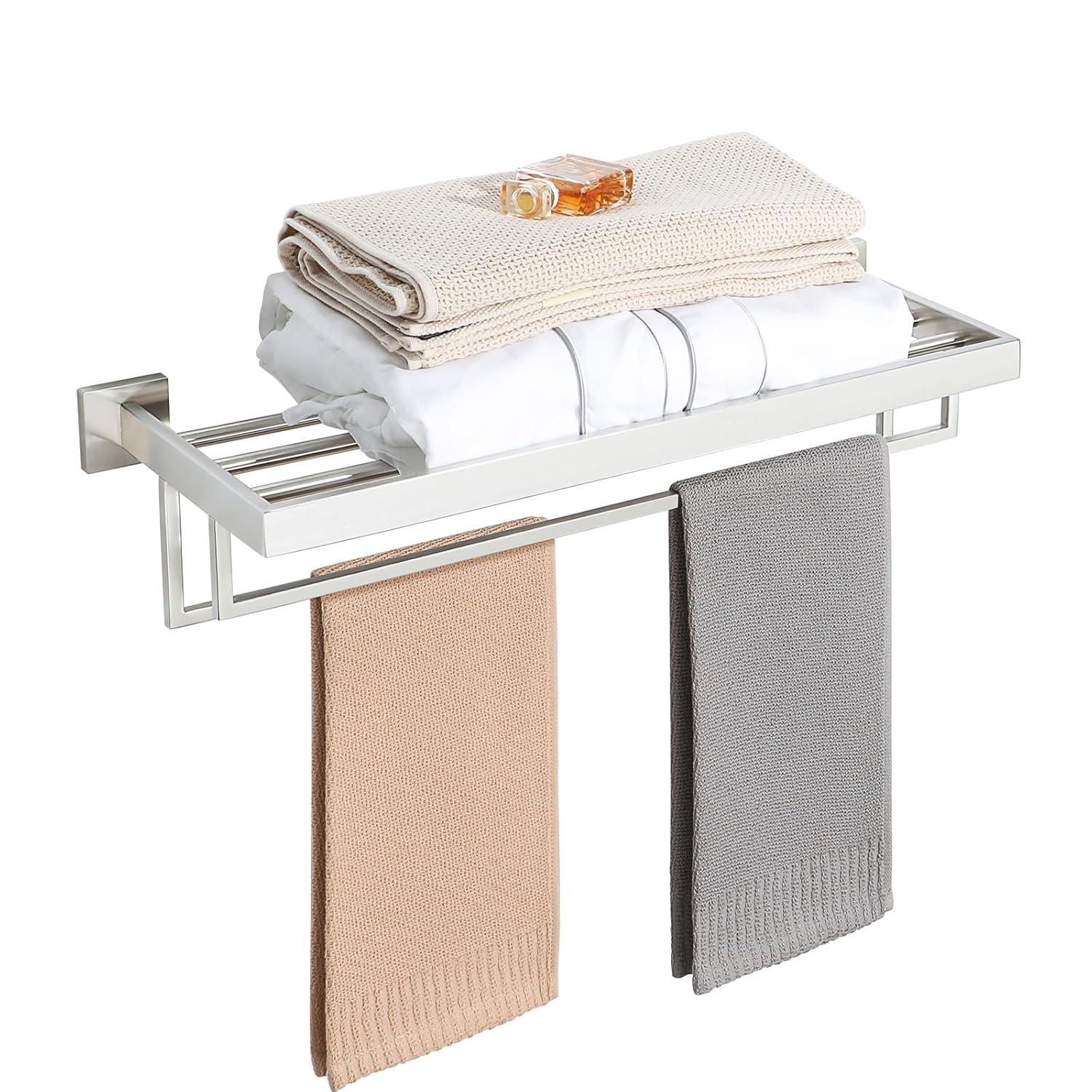 Double Towel Bar, 24 Inch Towel Racks for Bathroom, Modern Towel Holder for Bathroom Wall