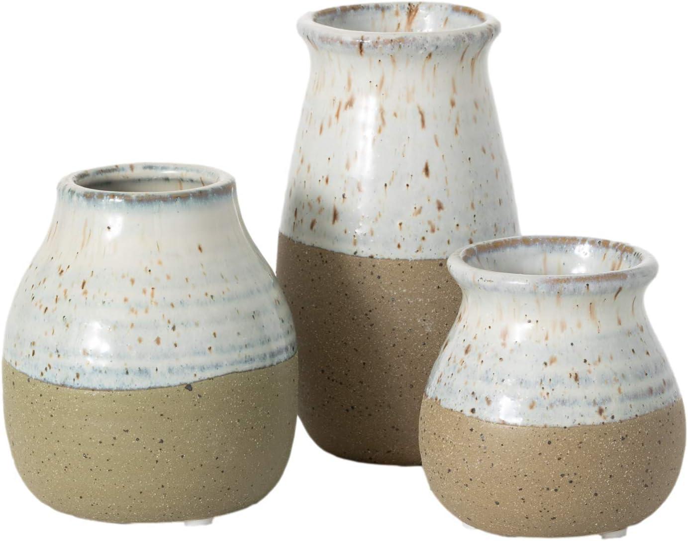 Sullivans Set of 3 Petite Ceramic Vases 3"H  4.5"H & 5.5"H