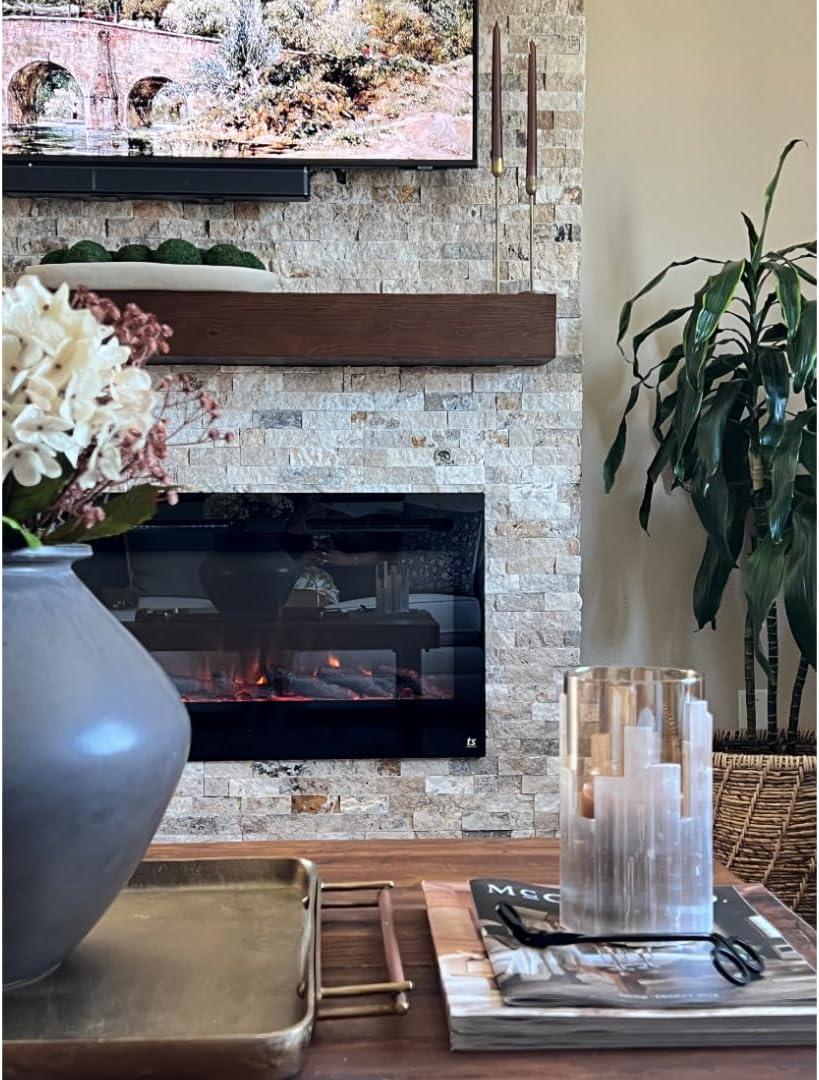 Encase Solid Wood Mantel Shelf for Electric Fireplaces