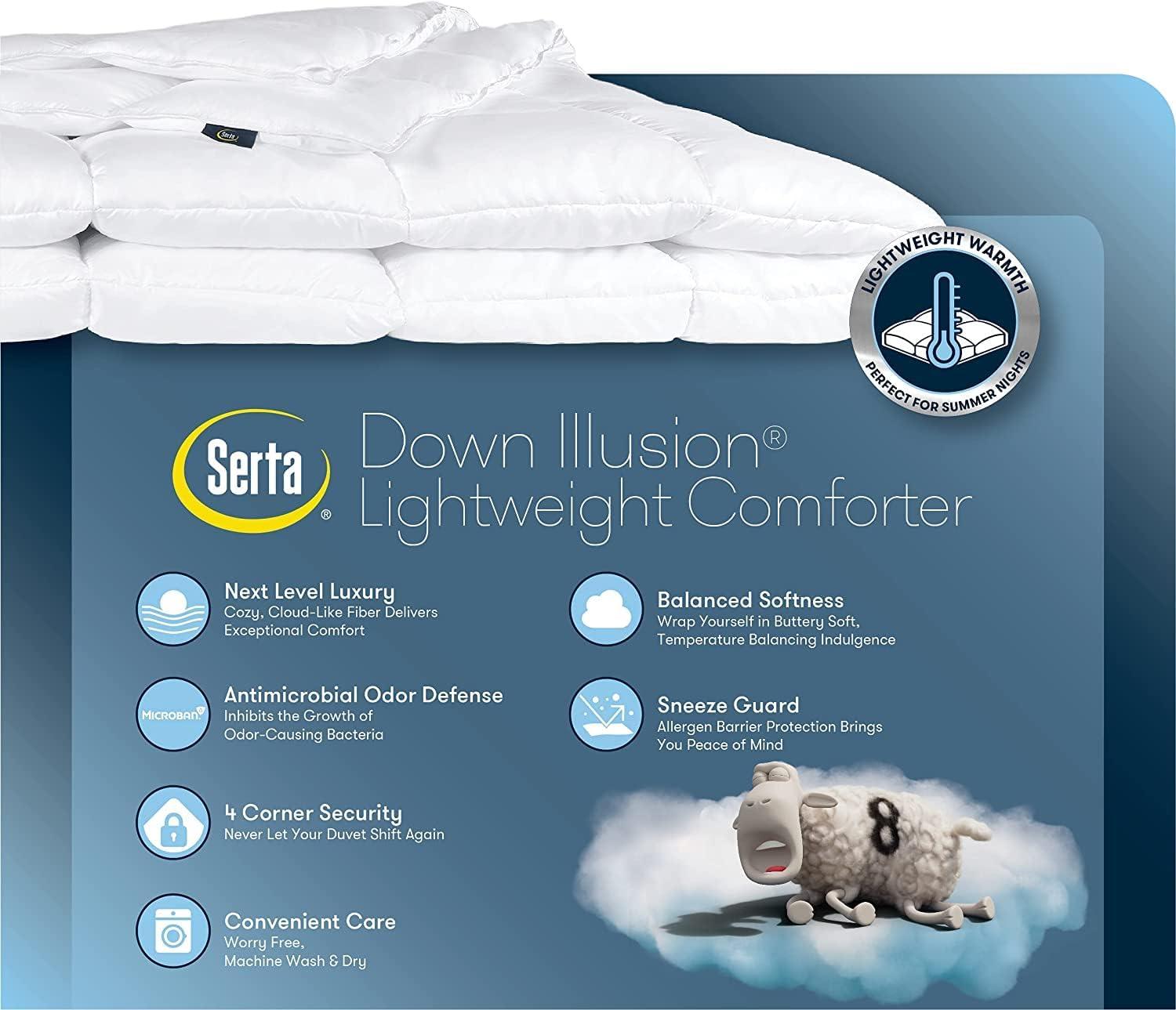 Queen Down Illusion Lightweight Down Alternative Comforter - Serta