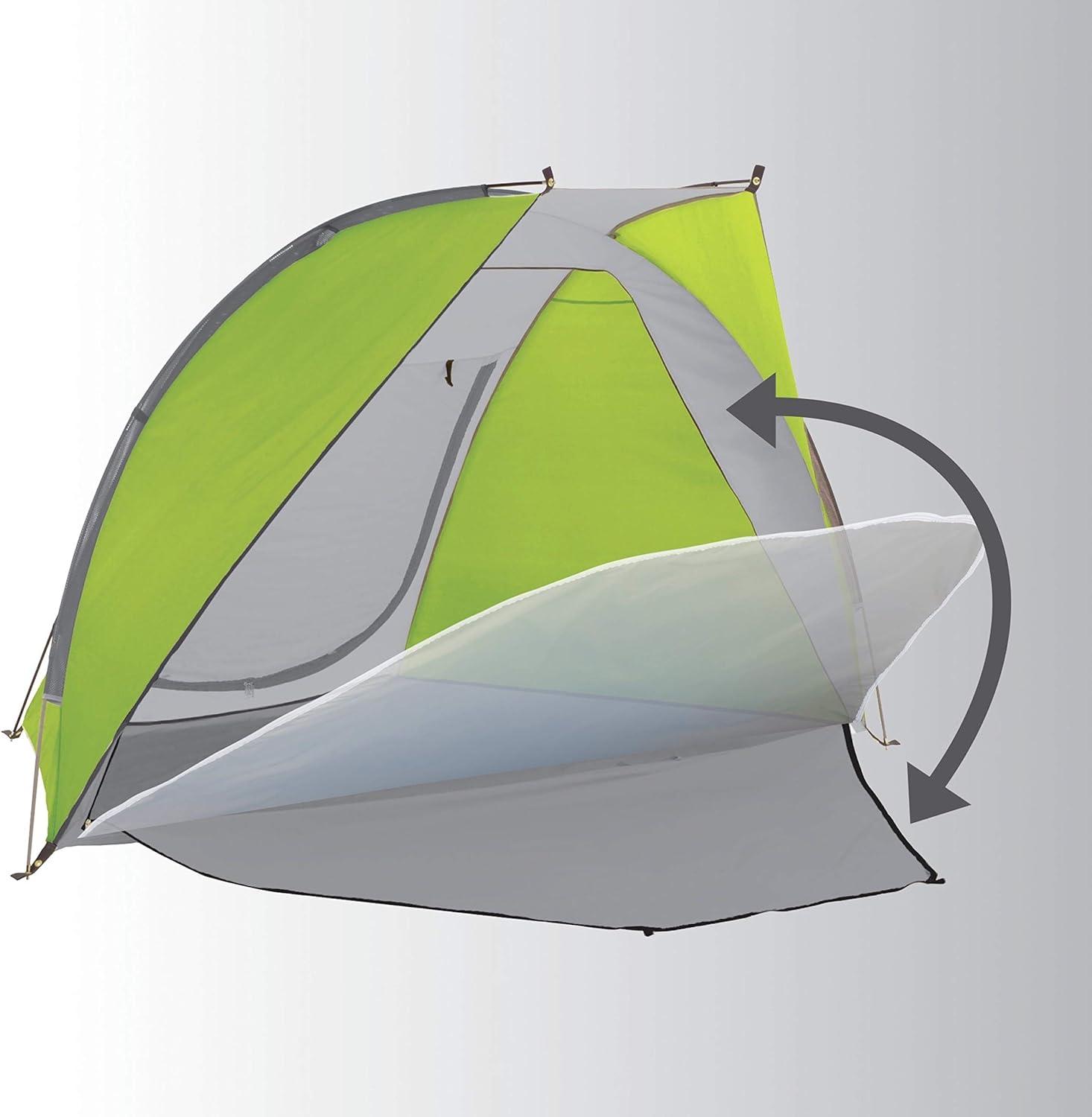 Green Fiberglass Summer Beach Shade Shelter with Carry Bag