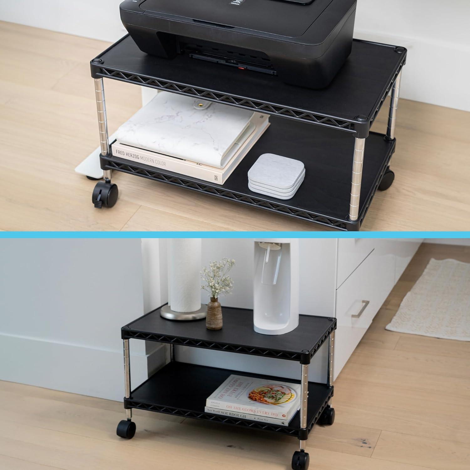 ZBRANDS // Printer Stand Cart Max, 24" x 14", 2 Tiers Heavy Duty (Max)