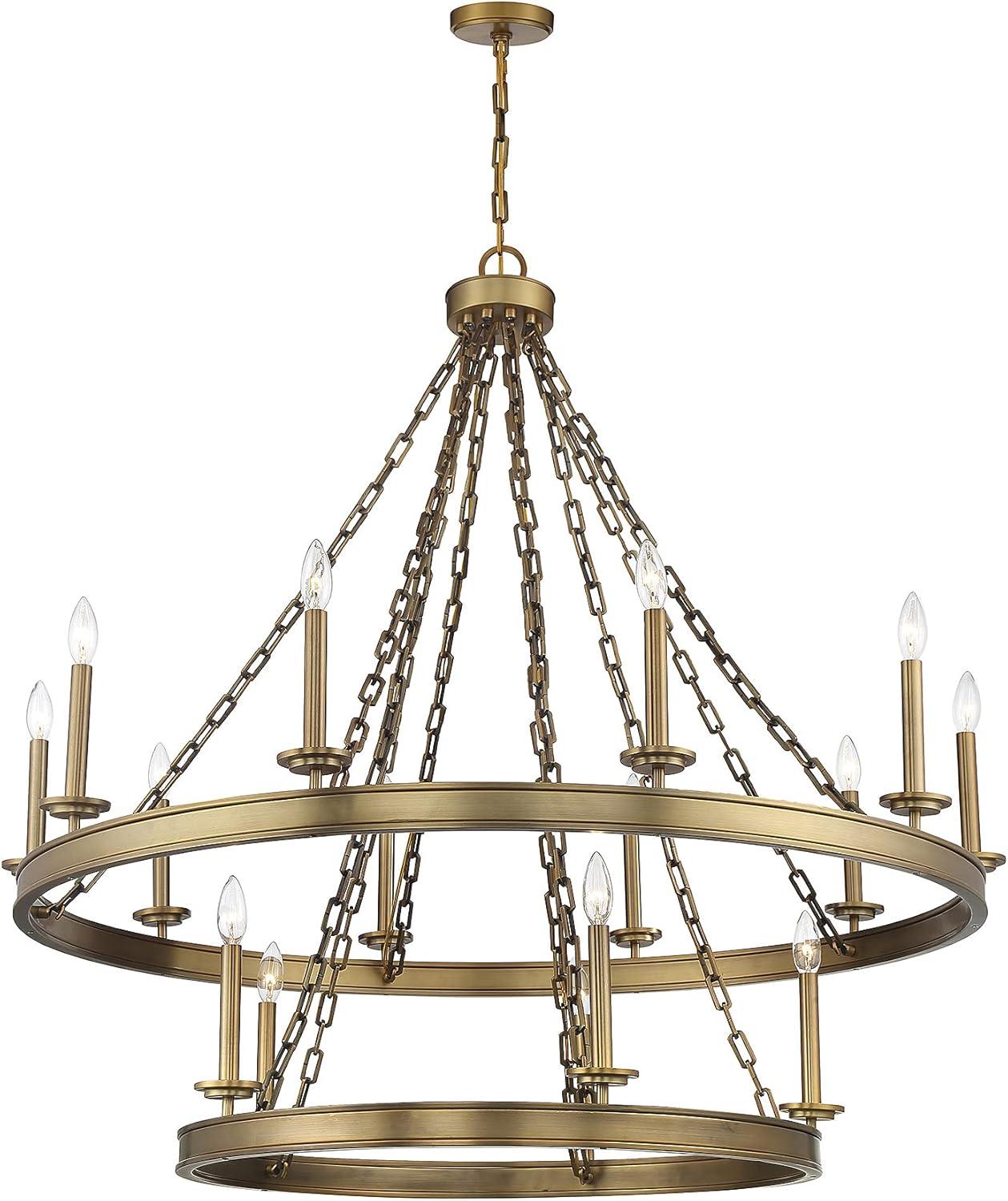 Savoy House 1-4406-15-322 Seville Chandelier, 15-Light 900 Total Watts, Warm Brass