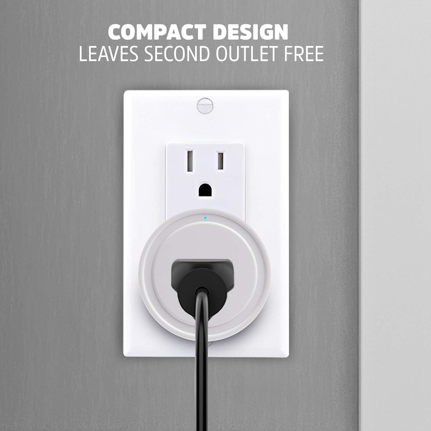 Energizer Smart Wi-Fi 15 Amp Wall Outlet Plug, Voice Control, Remote Access, Mobile App