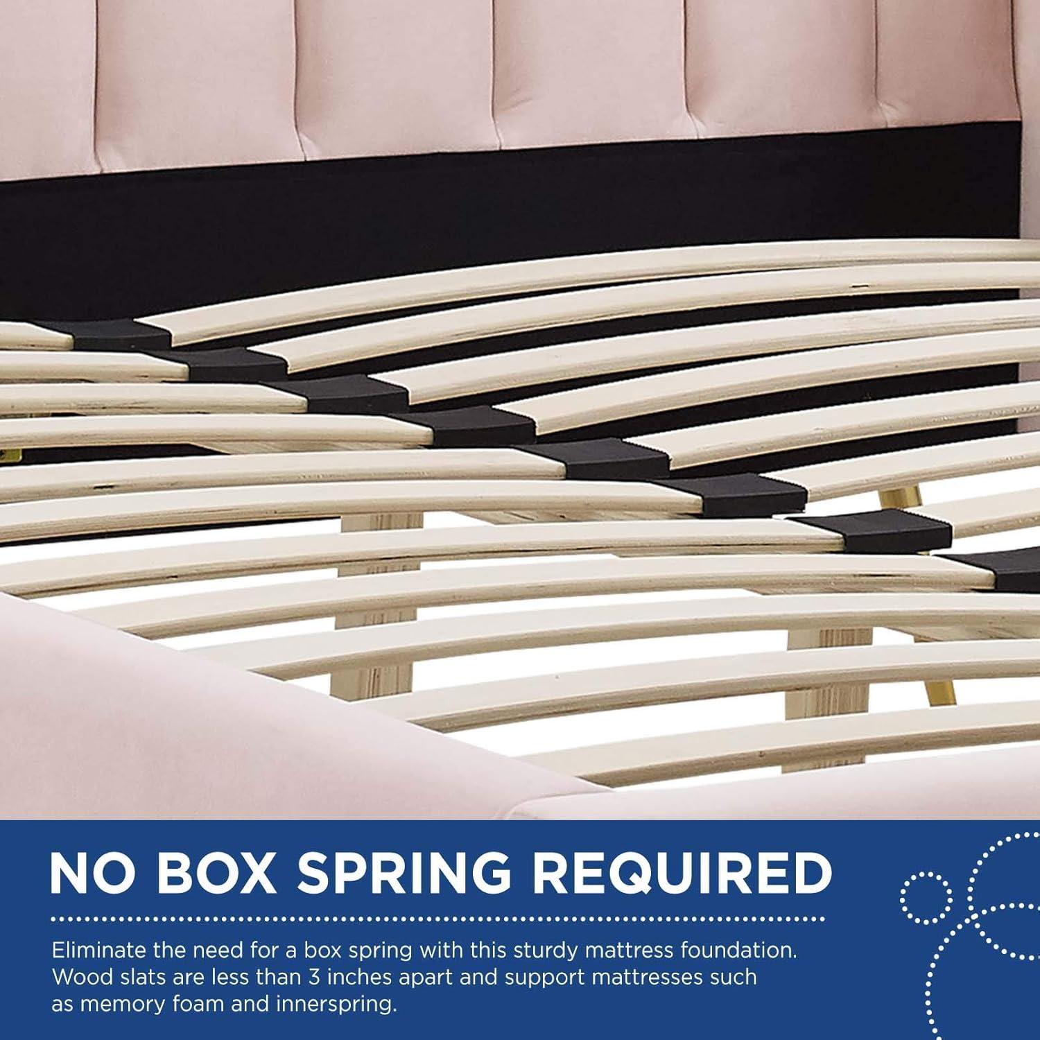 Modway Lana Queen Performance Velvet Wingback Platform Bed by Modway