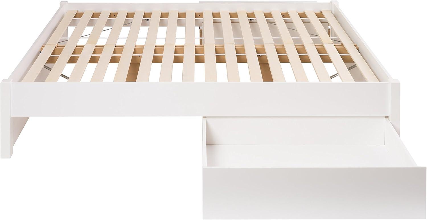 Queen Select 4 - Post Platform Bed with 2 Drawers White - Prepac