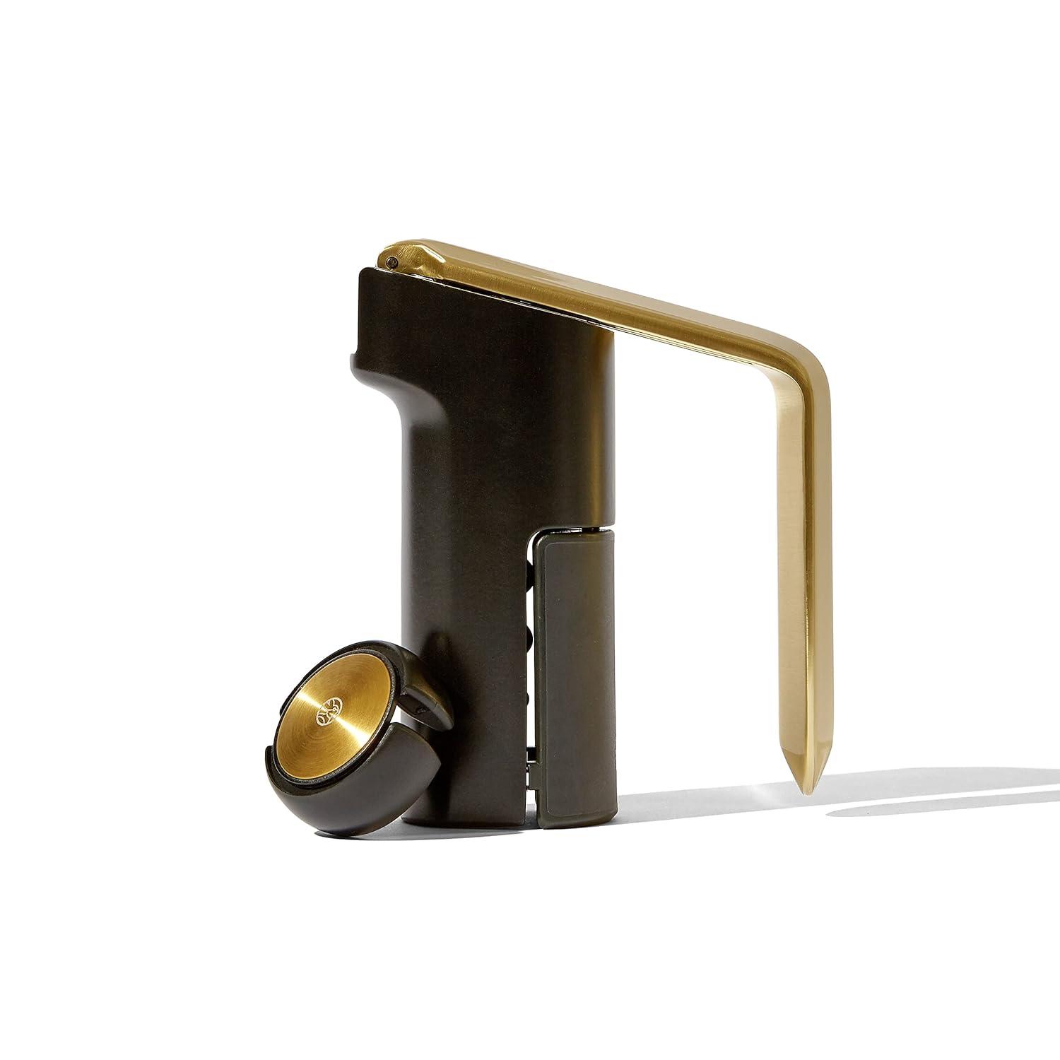 RBT RBT Vertical Lever Corkscrew Wine Opener With Foil Cutter And Extra Spiral, Black