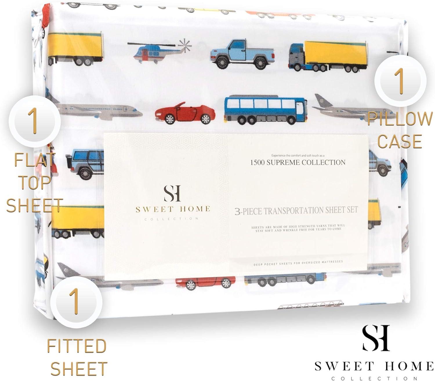 Transportation Microfiber Kids' Sheet Set By Sweet Home Collection®