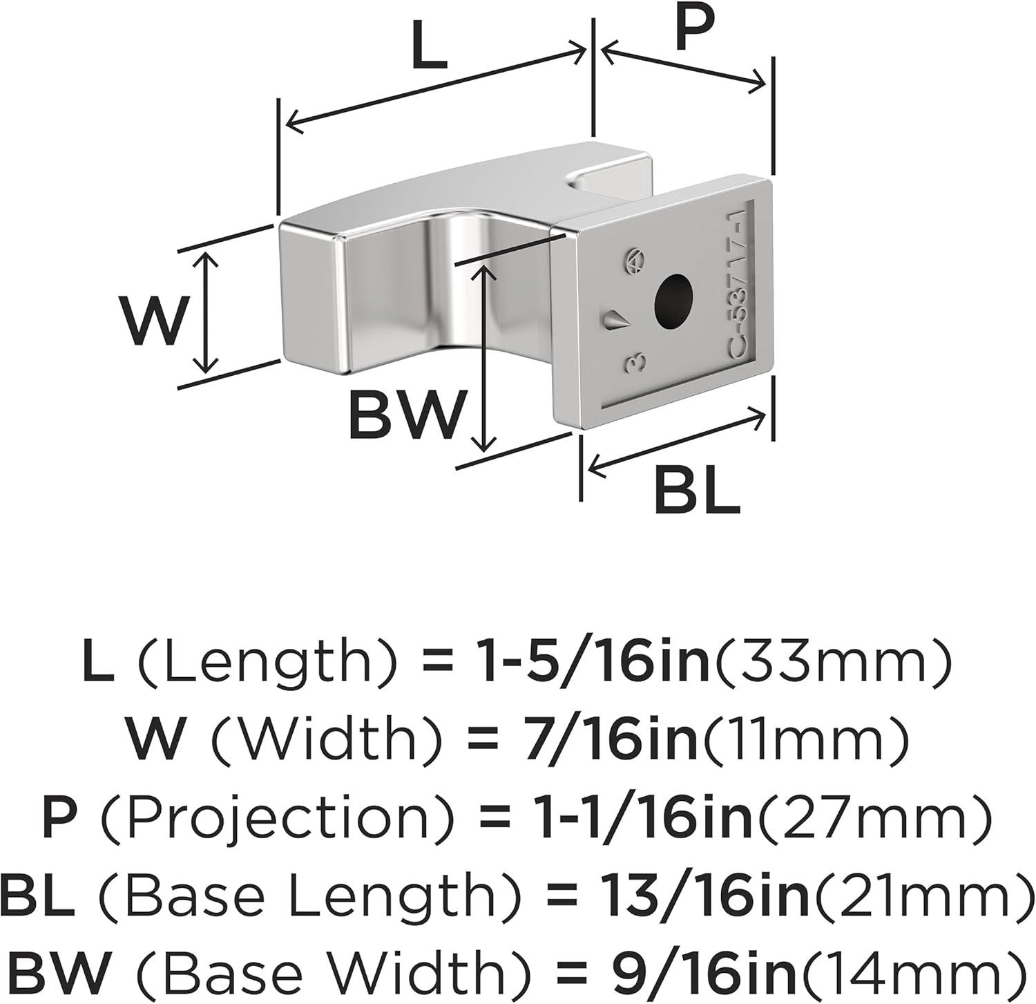Amerock Westerly 1-5/16 inch (33mm) Length Polished Chrome Cabinet Knob