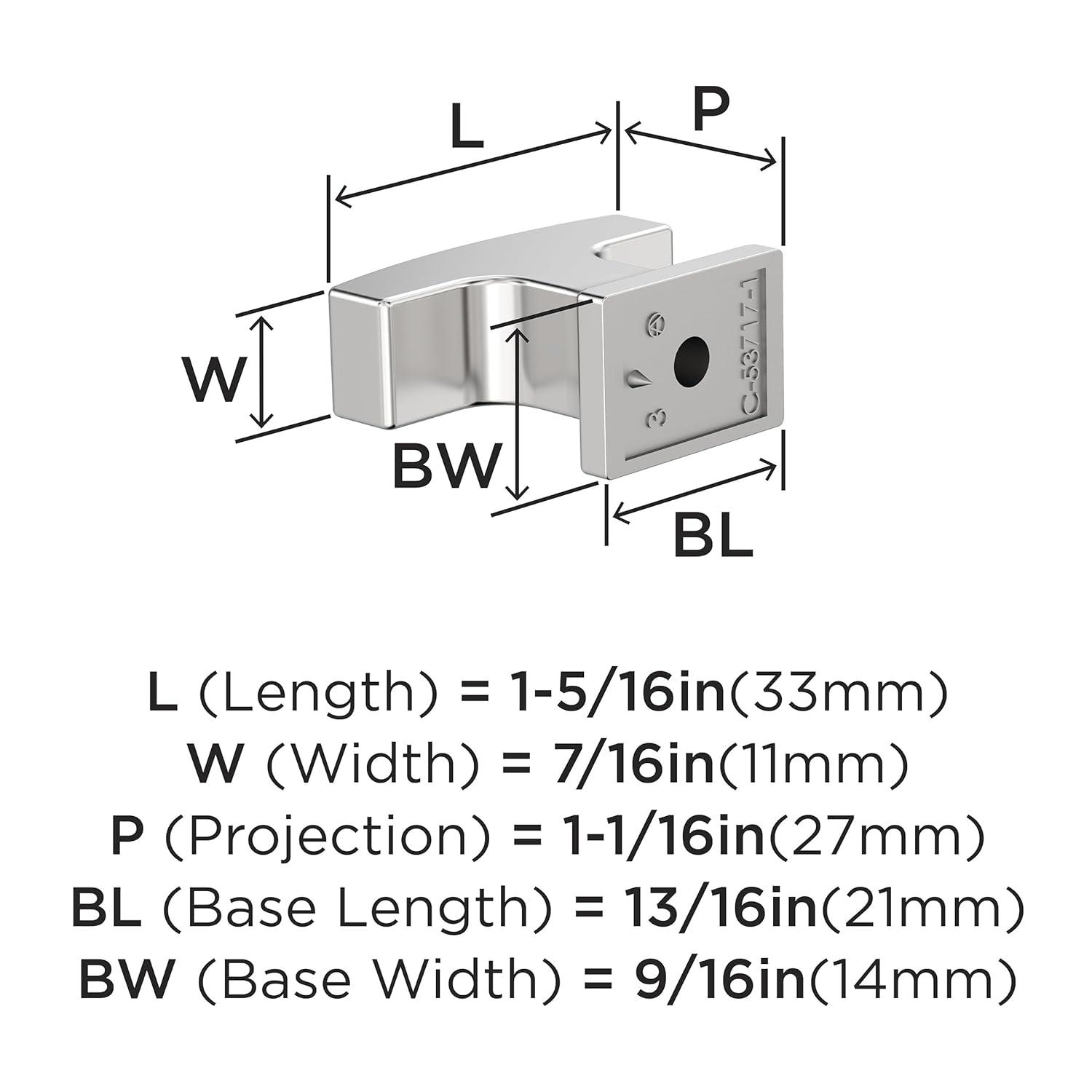 Amerock Westerly 1-5/16 inch (33mm) Length Polished Chrome Cabinet Knob