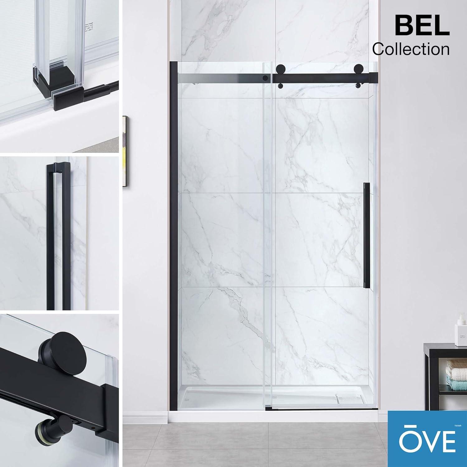 OVE Decors Bel Soft Close Gold 46-in to 48-in x 78.75-in Frameless Sliding Soft Close Shower Door