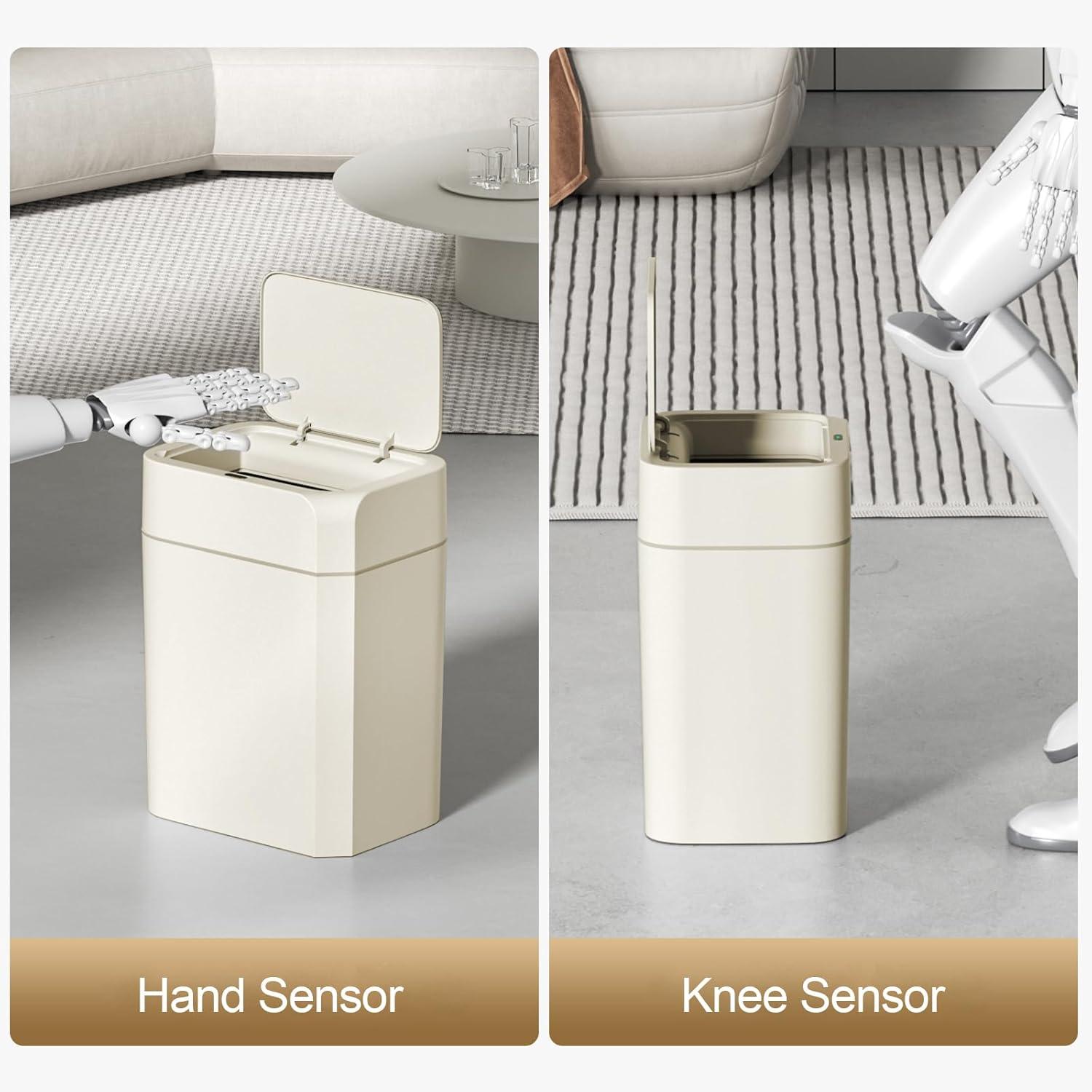 LOVE YOUR BATH LLC 2-Pack 3.5 Gallon Trash Can With Lid, Motion Sensor, Waterproof Smart Trash Can