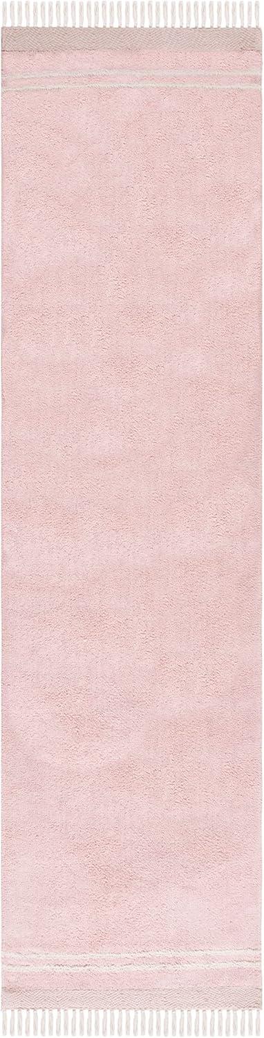 SAFAVIEH Easy Care Tahnee Solid Runner Rug, 2'3" x 9', Pink/Ivory