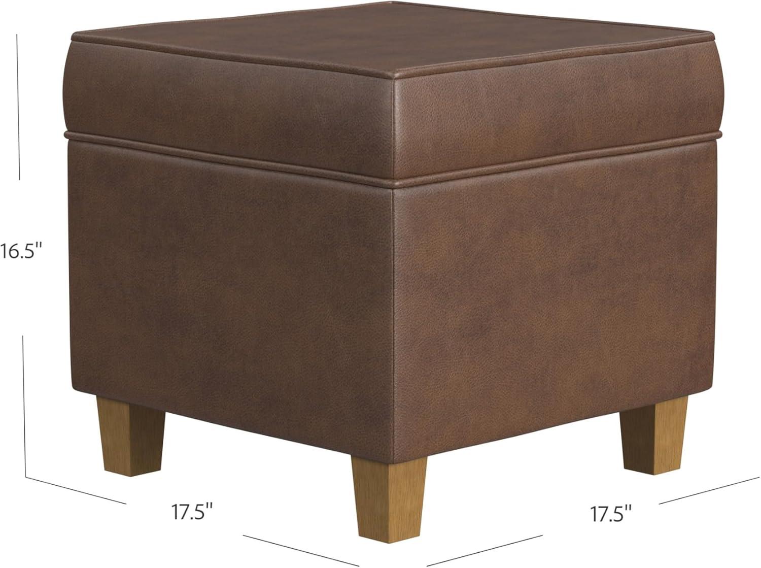 Cole Classics Square Storage Ottoman with Lift Off Top - HomePop