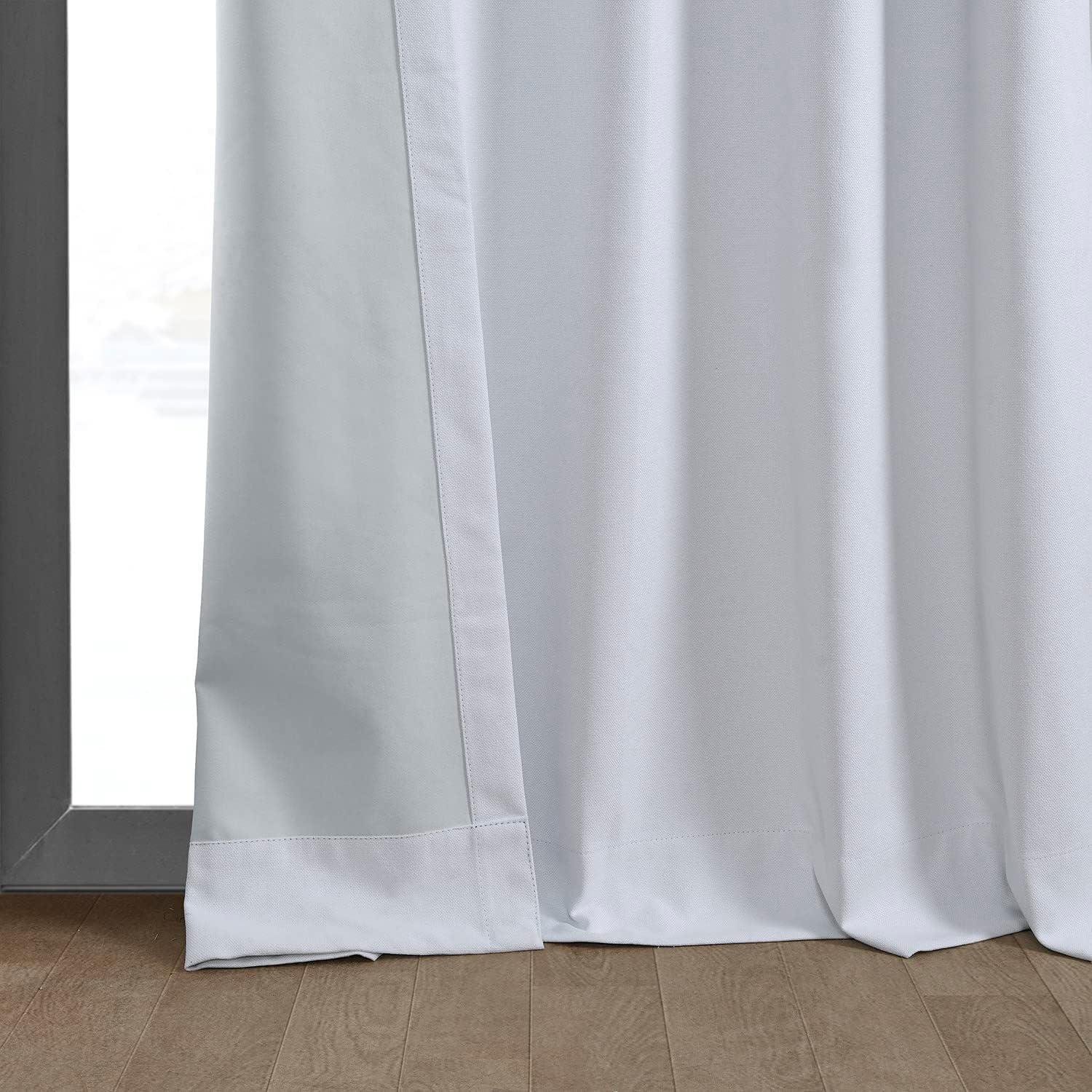 Exclusive Fabrics  Vintage Thermal Cross Linen Weave Blackout Curtains (1 Panel) White 50 X 84 84 Inches