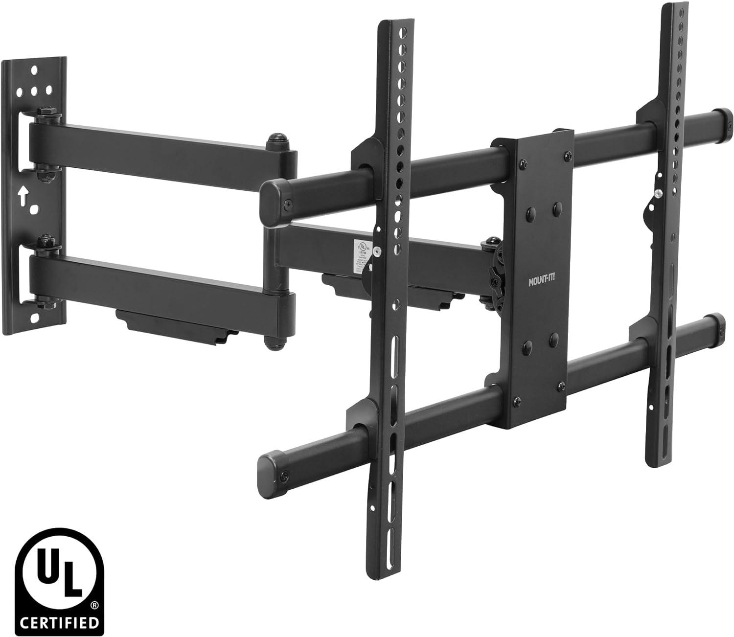 Mount-It! UL Certified Heavy Duty Full Motion TV Wall Mount For 37- 80 in. Flat Screen TVs, Wall Mount Bracket Max VESA 600x400, Holds up to 110 Lbs.