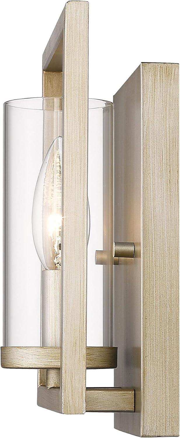 Golden Lighting Marco 1-Light Wall Sconce in White Gold with Clear Glass