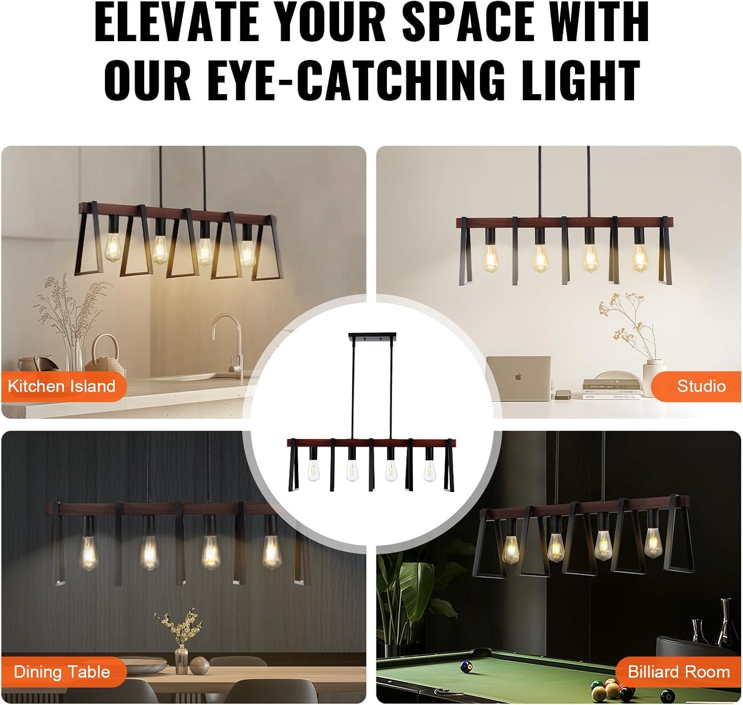 VEVOR 1 - Light Matte Black Chandelier Pendant