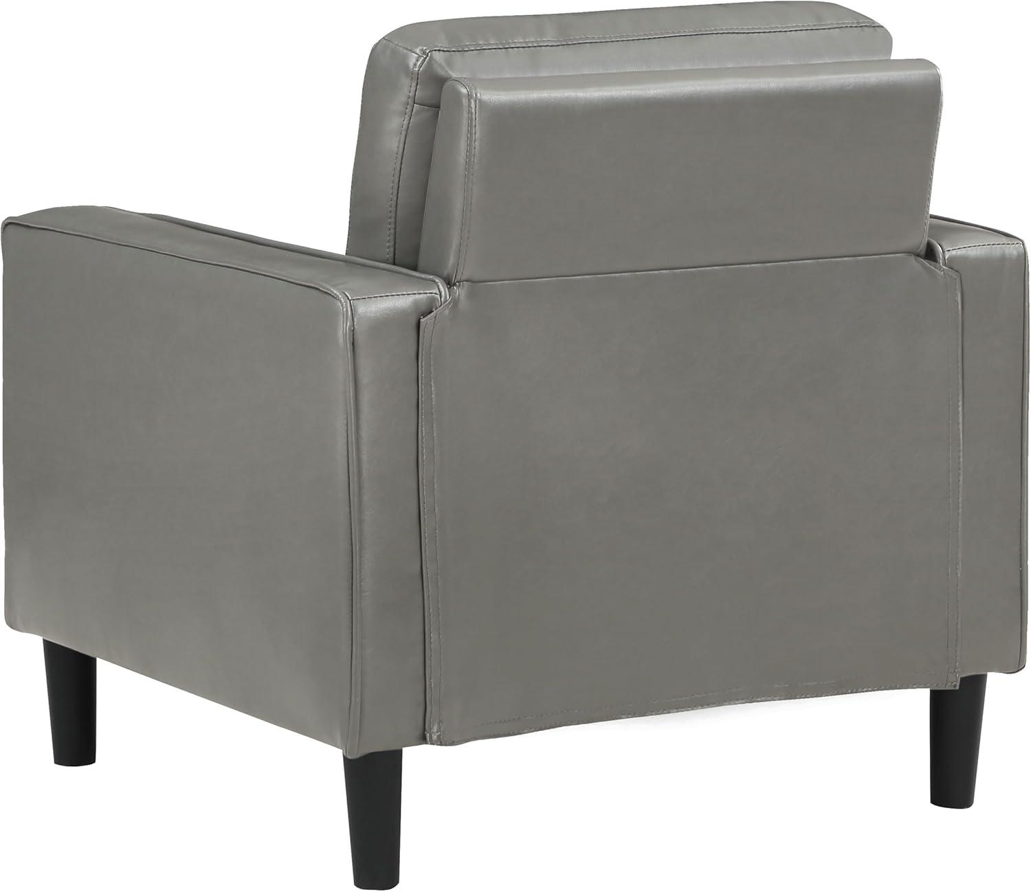 Coaster Ruth Upholstered Track Arm Faux Leather Accent Chair Grey