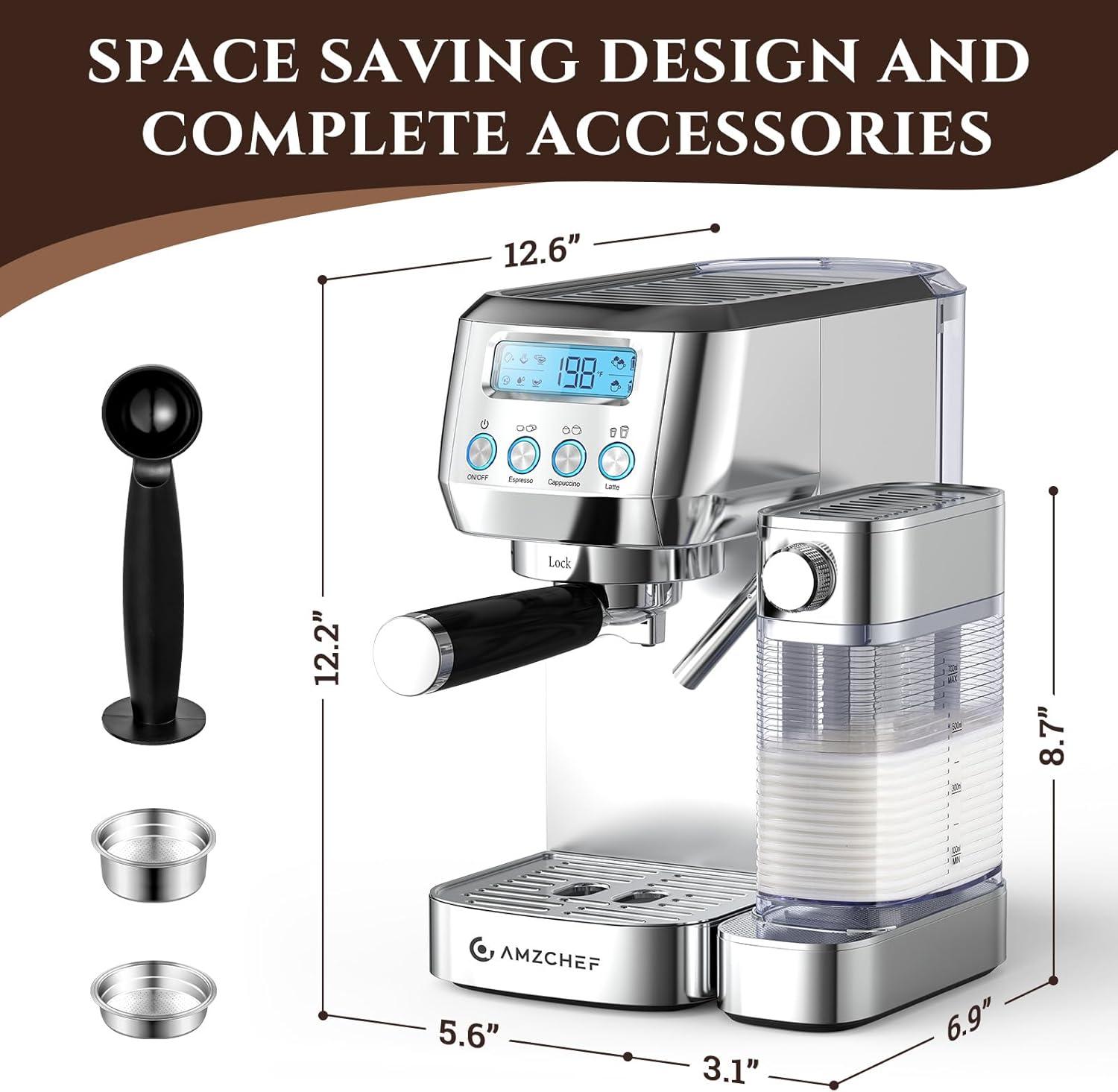 Stainless Steel Automatic Espresso Machine with Steam Wand