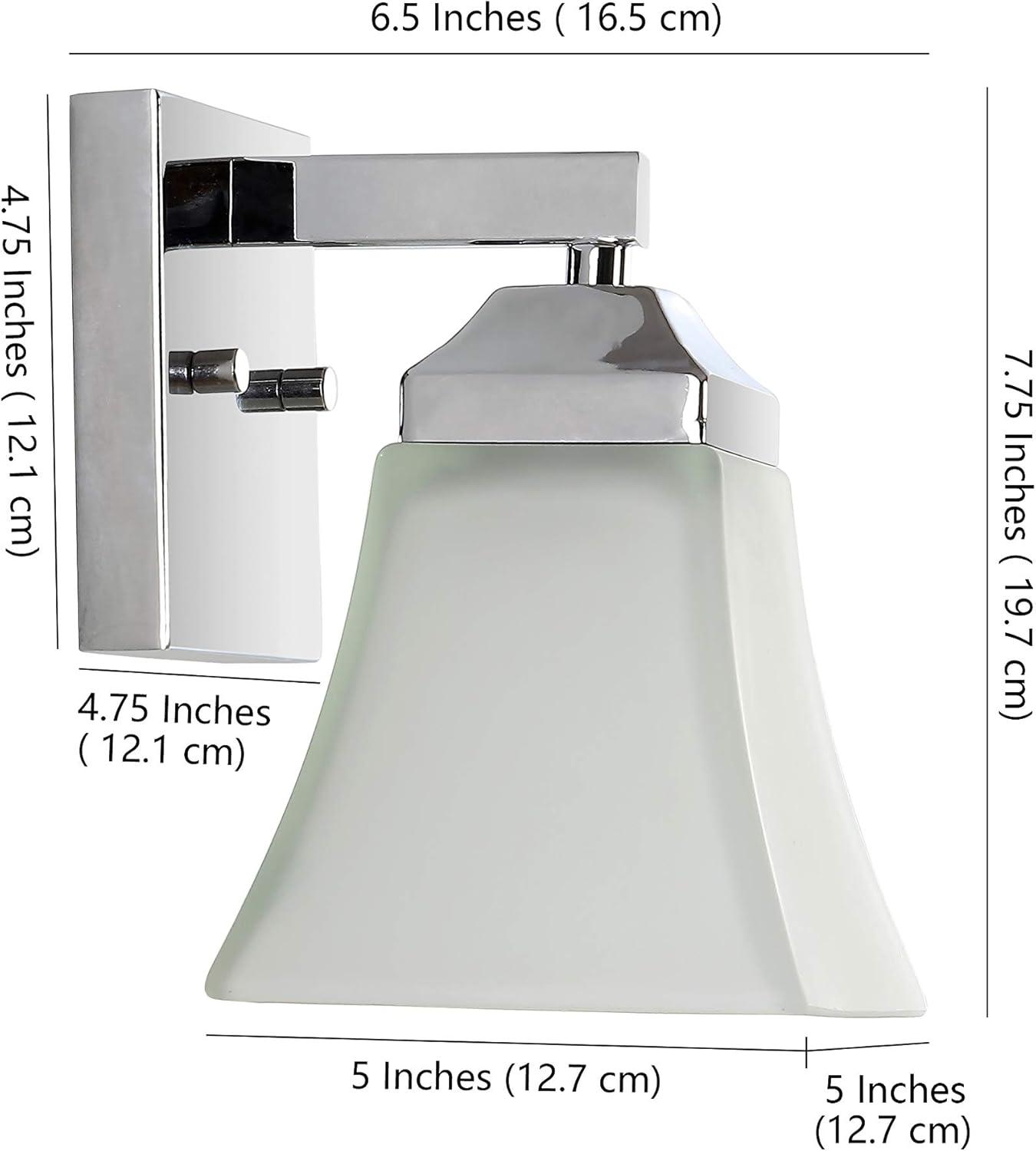 Staunton Chrome Polished 7.75" LED Vanity Light with Frosted Glass Shade