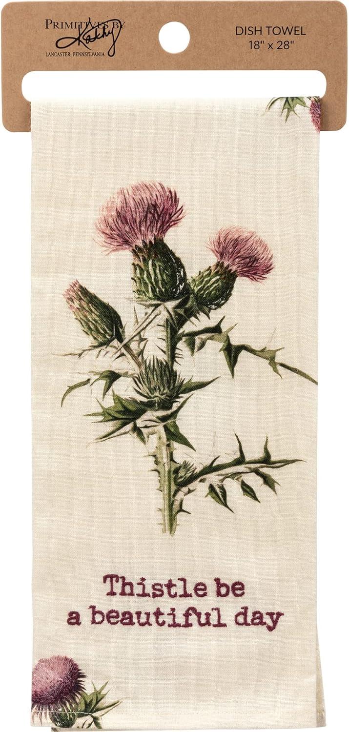 Primitives by Kathy 112011 Kitchen Towel Thistle Be A Beautiful Day, 28-inch, Cotton Linen
