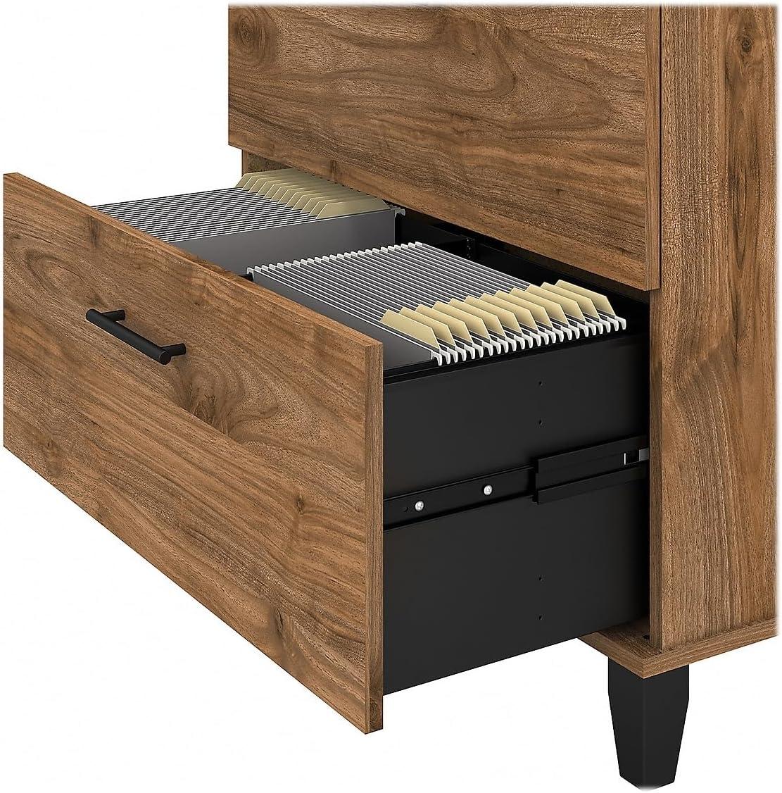 Bush Furniture Somerset Lateral File Cabinet, 2 Drawer, Fresh Walnut