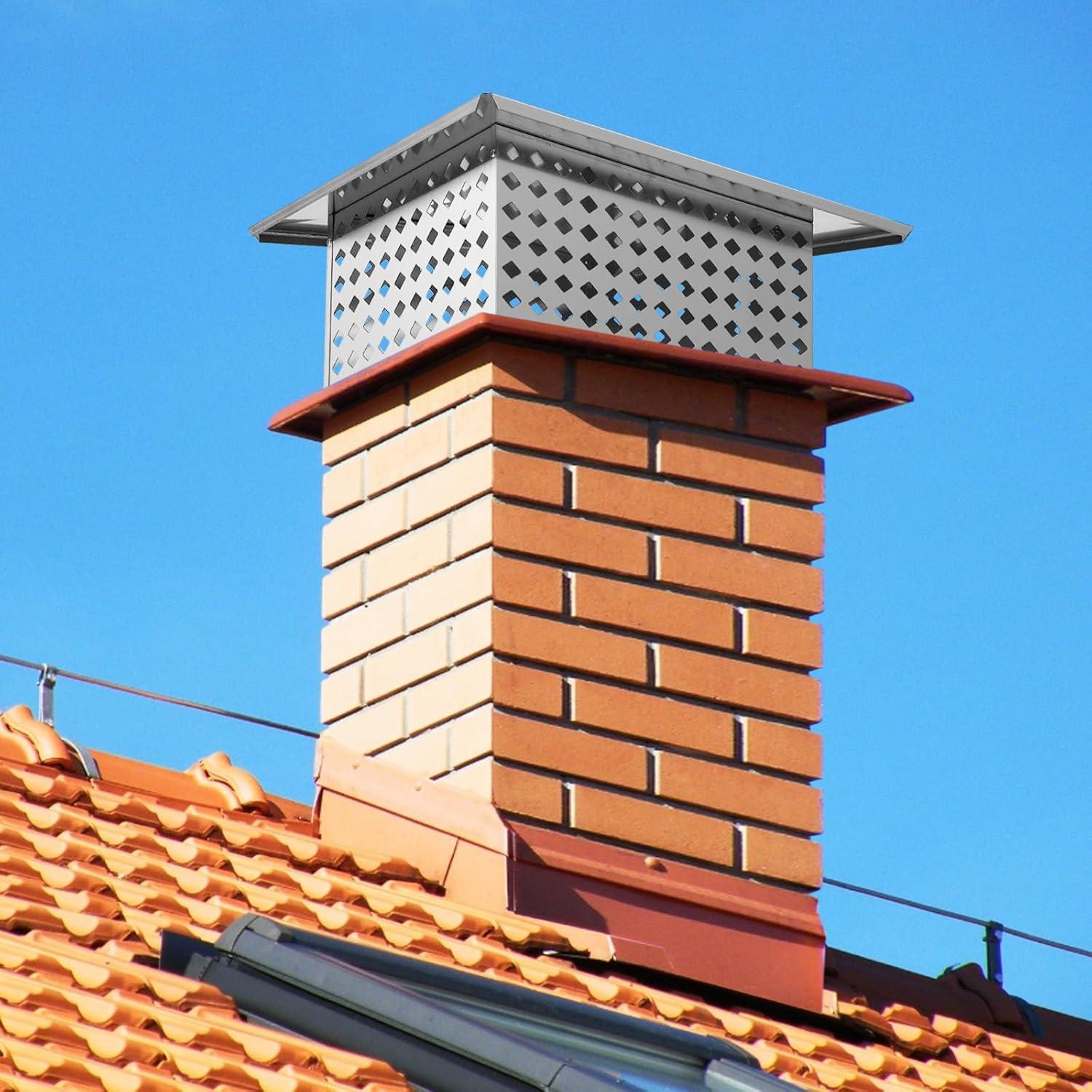 Towallmark Chimney Cover, Chimney Rain Caps, Fireplace Chimney Caps for Outside Adjustable Bottom to Fit Existing Clay Flue Tile Sizes