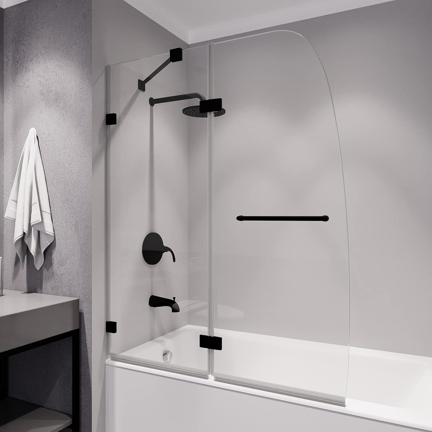 Herald Series 58" H Hinged Frameless Tub Door