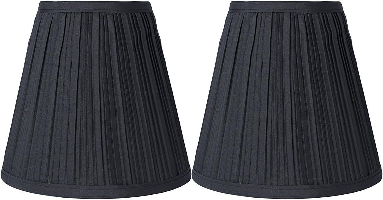 Urbanest 1101554 Black Mushroom Pleated Hardback Lamp Shades, Set of 2, 5x9x8.5 Inch (Spider)