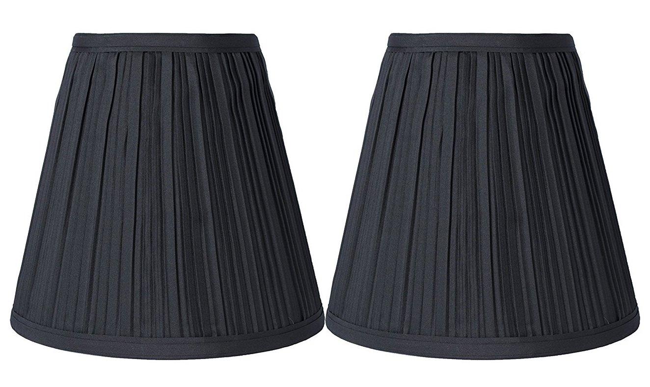 Urbanest 1101554 Black Mushroom Pleated Hardback Lamp Shades, Set of 2, 5x9x8.5 Inch (Spider)