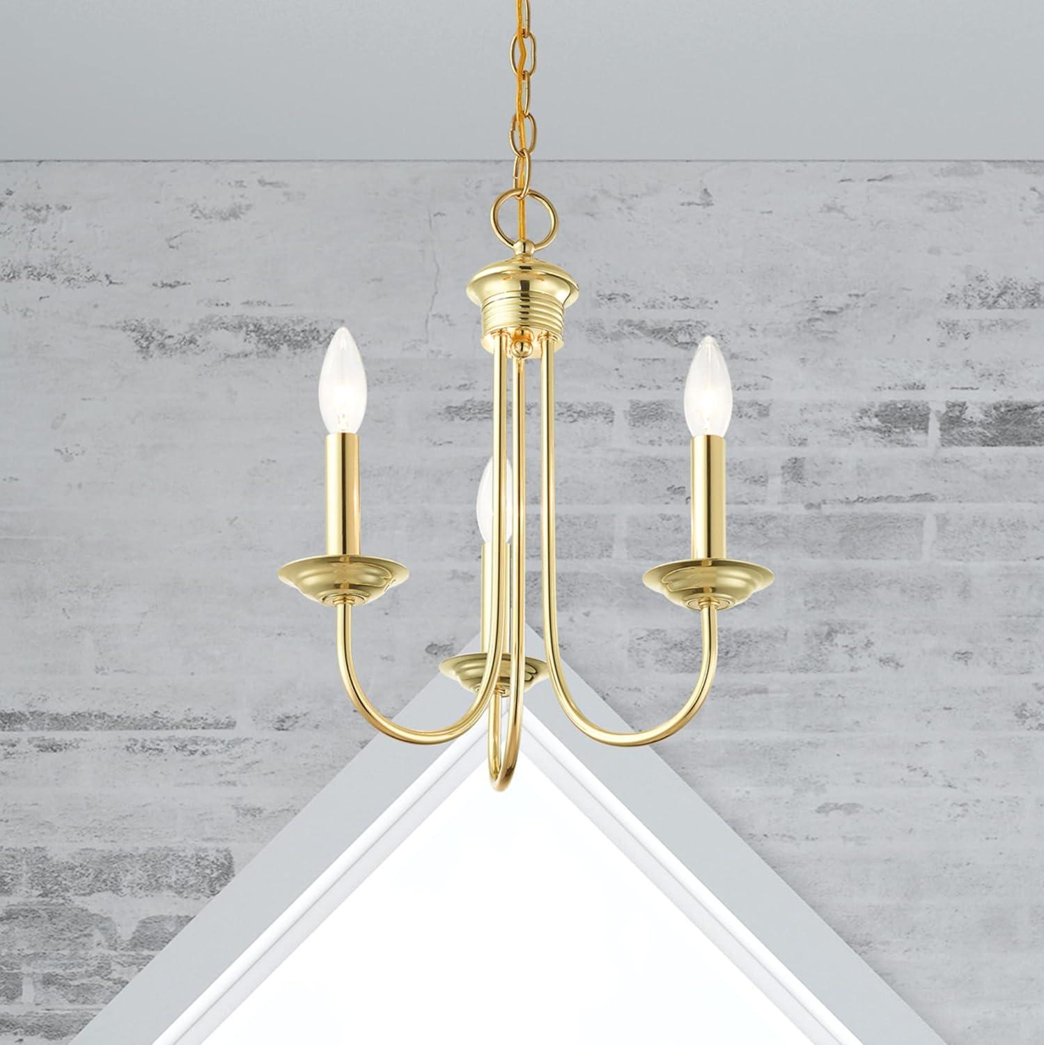 Estate Bronze Mini 3-Light Candelabra Chandelier